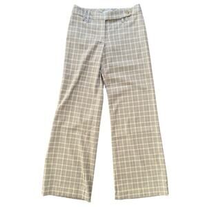 Yank Womens Size 2 Tan Plaid Dress Pants Poly-Rayon-Spandex Trousers